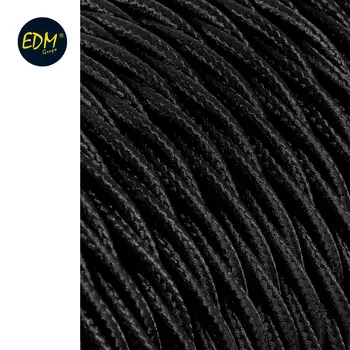 

2X0 braided textile CABLE, 75MM C-41 black silk 25 meters