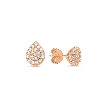 

Angemiel 925 Silver Zircon Stone Drop Earrings-Rose Gold Plated