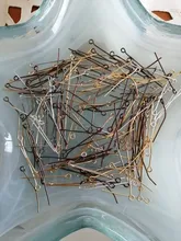 100-200 Uds ojo cabeza pines 20 25 30 35 40 45 50 mm alfileres con ojetes conclusiones para la fabricación de la joyería Diy accesorios de joyería suministros