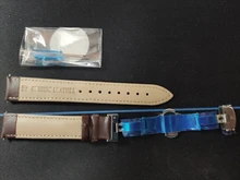 Correa de reloj de piel de ternero auténtica lisa, correa de reloj de negocios de 18mm, 20mm, 22mm y 24mm con hebilla de mariposa automática sólida