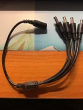 ZOSI-Divisor de energía DC de 4 vías, Cable bifurcador de corriente 1 macho a 2 hembra Dual para cámara CCTV, 5,5mm/2,1mm