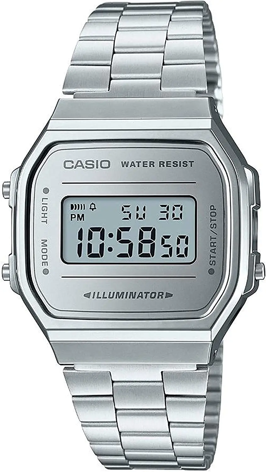 Casio Vintage Watch A168wem-7ef Man And Woman Alarm-led Light-steel Strap -  Digital Wristwatches - AliExpress
