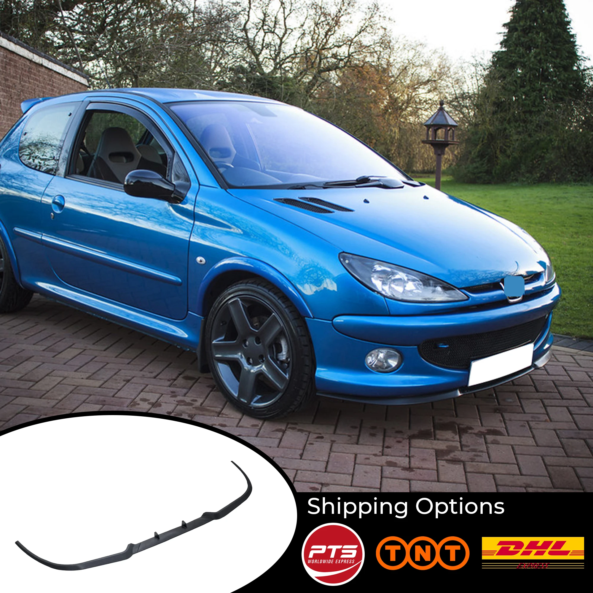 For PEUGEOT 206 CUPRA R FRONT SPOILER BUMPER LIP Euro Spoiler Lip Universal 3 pcs Body Kit