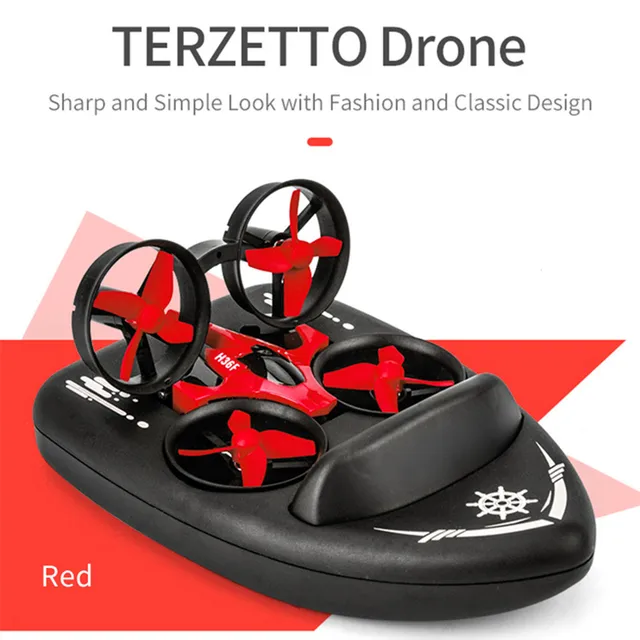 2.4G 4 CH RC Mini Quadcopter Altitude Hold Headless Mode 3 in 1 Sea Land Air Flight 4-Axis Drone Boat RC Helicopter Aircrafts 2