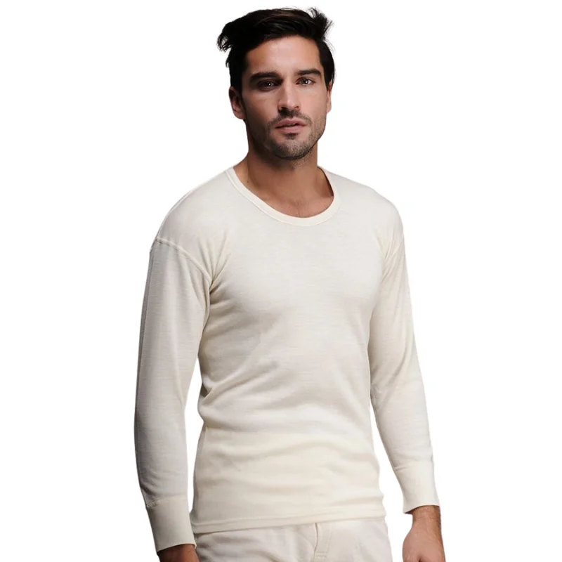 Australian Real Merino Wool Thermal Underwear Men Beige Fishing  Russian Keep Warm and Dry Sets  Thermo Pants Long John Fleece