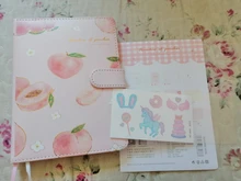 Kawaii stationery collection-Conjunto de papelería con peach para verano, pequeño bolígrafo con hebilla magnética, cinta con calendario de Cuenta regresiva