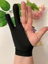 Guante de artista antiincrustante para dibujar, guante de escritura de tableta Digital de pintura de 2 dedos negro para estudiantes de arte amante de las Artes