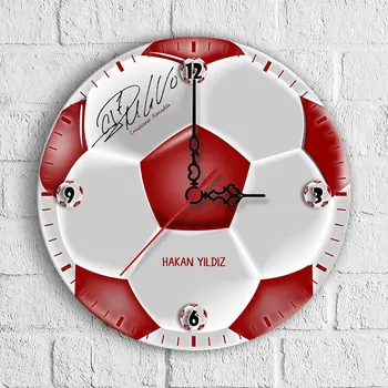 

Personalized Cristiano Ronaldo Autographed Football Ball Design Wooden Wall Clock (30 cm.)-1