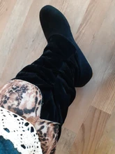 Botas de media pantorrilla con punta redonda para mujer, zapatos planos elegantes, botas de nieve, temporada otoño, TR854991