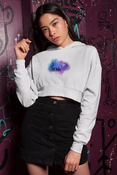 

Angemiel Wear Dreams Castle White Short Hooded Sweatshirt