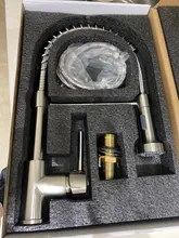 Faucets-Brush Tap Mixers Kitchen-Sink Cold-Water-Crane Hot Spout Brass for Single-Lever-Pull-Out-Spring