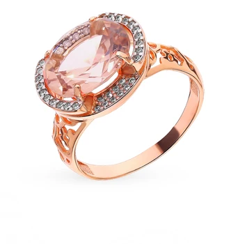 

Silver ring with morganites and cubic zirconia sunlight sample 925