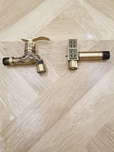 Garden Taps Faucet Tap-Decorative Bibcock Washing-Machine Wall-Mount Carved Brass Outdoor