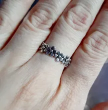 Anillo de Plata de Ley 925 con margaritas pequeñas para mujer, sortija con margaritas pequeñas, accesorios bohemios, joyería minimalista, procesamiento Vintage