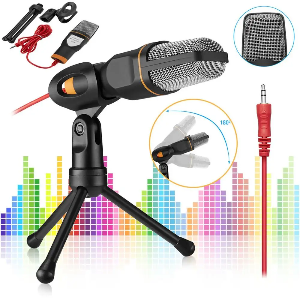 

Handheld Microphone Sound Studio Microphone Mic For PC Phone Computer Desktop Microphone With Mini Stand Tripod Audio Recording