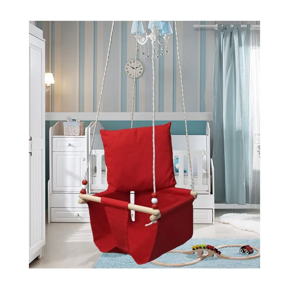 Altev Wooden Filled Baby Ceiling Swing Height: 42 cm-Width: 42 cm-Height: 26 cm Rope HOOK GIFT