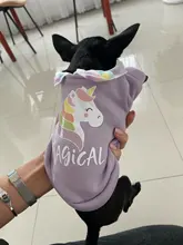 Cute Pet Dog Clothes Puppy sweater T-shirt Shirt Cute Rainbow printing Pajamas Cat 