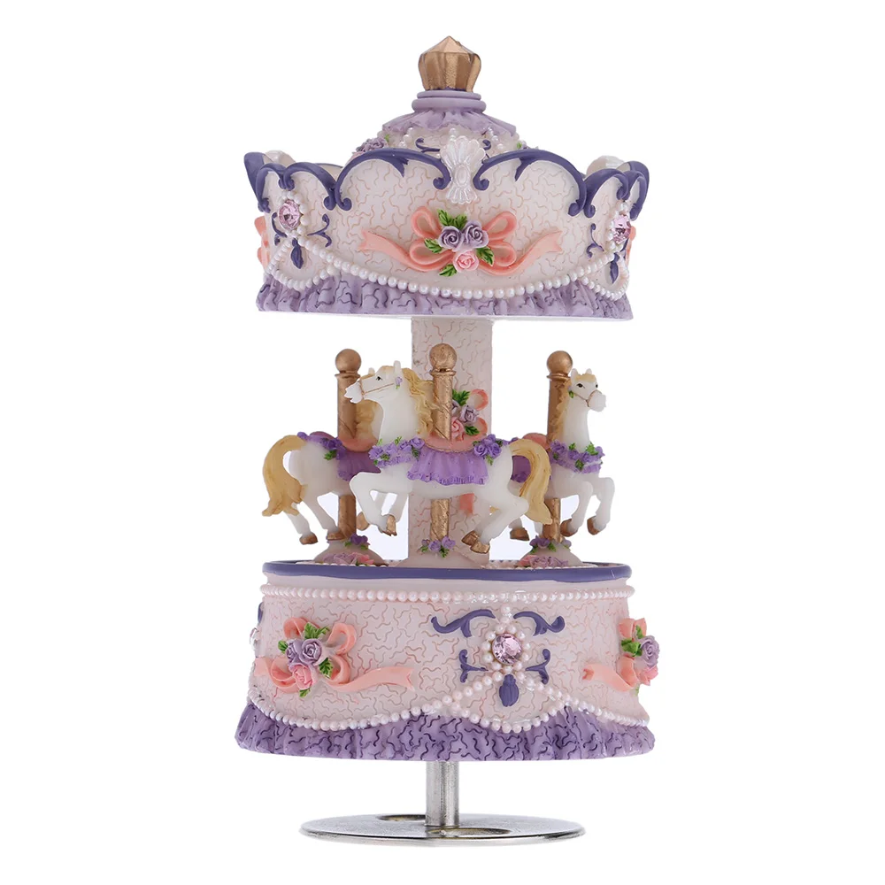 Music Box Carousel Music Box LED Carousel Merry-Go-Round Rotating Horse Music Box Toy Child Baby Gifts Christmas Home Decor