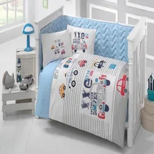 Made in Turkey STREET Infant Baby Crib Bedding Bumper Set For Boy Girl Nursery Cartoon Animal Baby Cot Cotton Soft Antiallergic