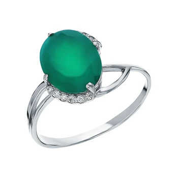 

Silver ring with onyx and cubic zirconia sunlight sample 925