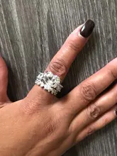 Sona-Conjunto de anillos de compromiso de Plata de Ley 925 y circonita cúbica de 8 quilates, para hombre y mujer, joyería Vintage para fiesta