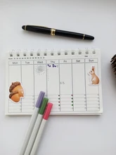 Planificador semanal portátil de animales Kawaii, Agenda, diario, organizador de oficina, papelería, escuela, Plan mensual, 2020, 2021