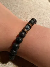 Pulsera de madera de Lava de piedra volcánica para hombre y mujer, pulsera de cuentas de 8mm, cadena para la muñeca de Buda tibetano, pulseras de regalo de joyería