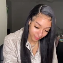 Rosabeauty-Peluca de cabello humano Remy para mujeres negras, 4x4 postizo Frontal de encaje, 28 y 30 pulgadas, pelo liso brasileño predespuntado