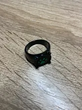 Anillos de gato negro de Anime para niños y niñas, joyería para disfraz, fiesta, regalo, estampado verde, esmalte, Pata de Gato