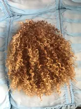 Peluca de cabello Afro rizado con flequillo para mujeres negras, pelo corto sintético estampado glorioso, Cosplay, Alta Temperatura