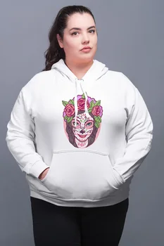 

Angemiel Wear Flowering Meksikalı Female White Women 'S Hooded Sweatshirt