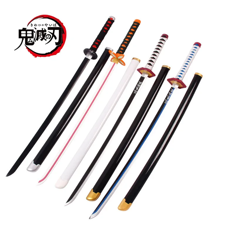 104CM Slayer Demon Katana Tanjirou Agatsuma Zenitsu Sword Anime Sword  Cosplay Props Wooden Weapon Model Kids Gift Desk Decoratio - AliExpress