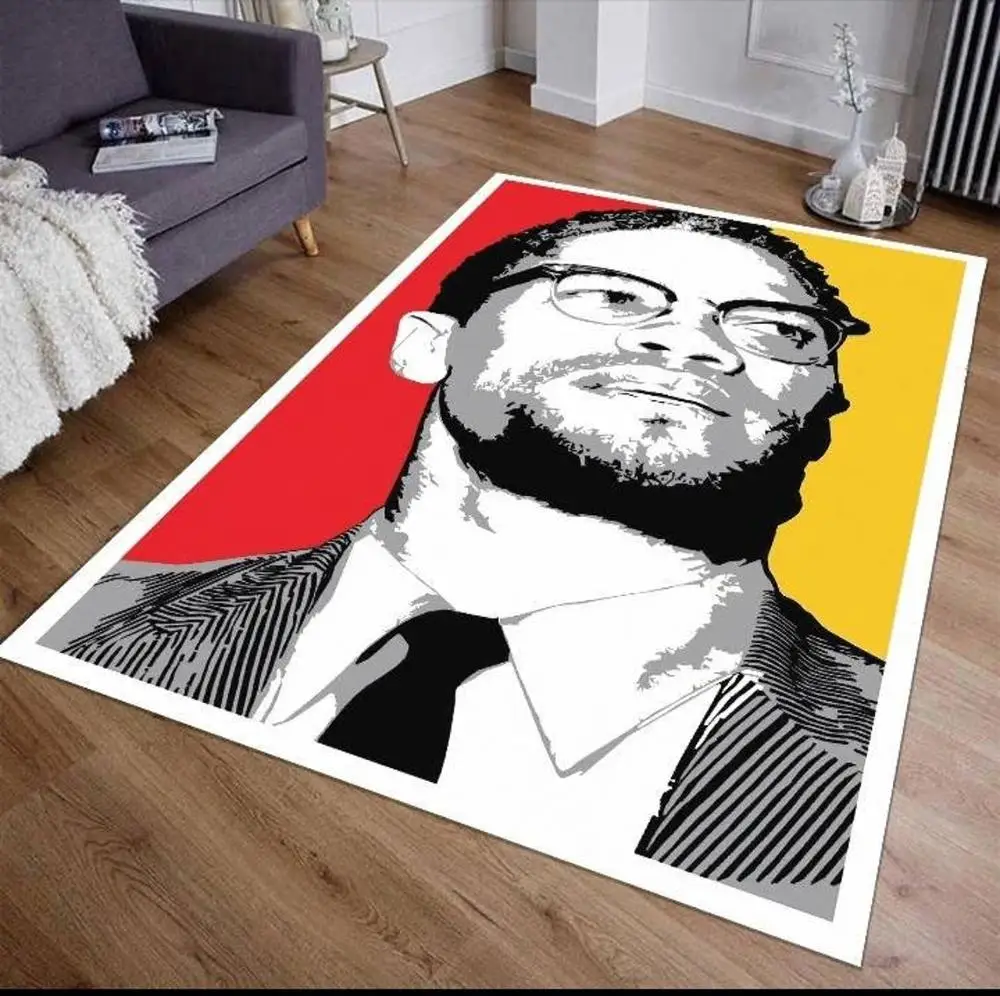 Ковер с узором Малкольма X нескользящий ковер для пола кухни молодых мужчин
