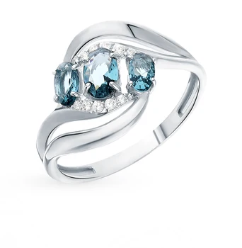 

Silver ring with crystals and cubic zirconia sunlight sample 925