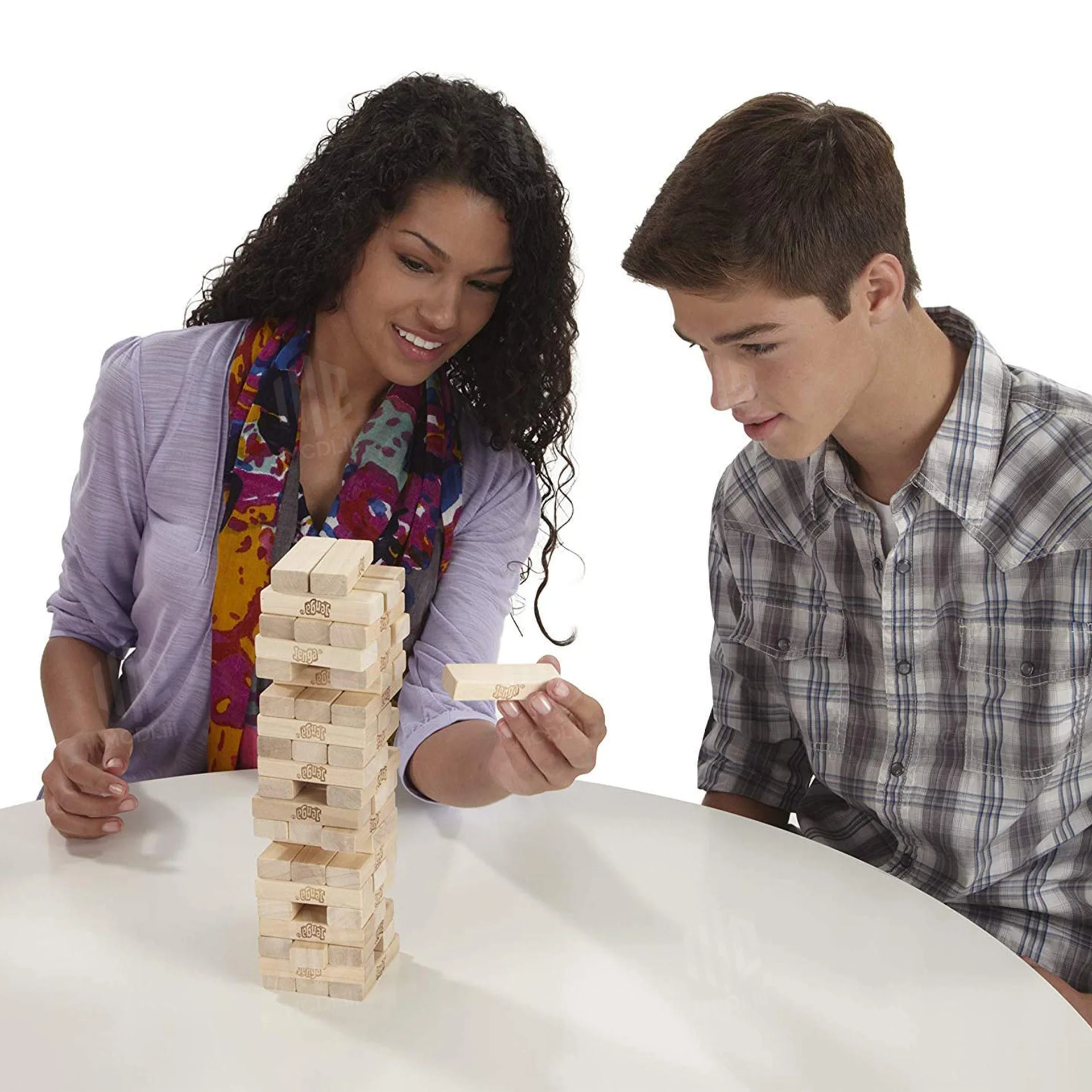 Hasbro Gaming Jenga Wooden Blocks Stacking Tumbling Tower Kids Game Ages 6  and Up ( Exclusive)