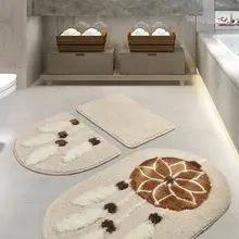 Коврик для ванной | коврик для ванной нескользящие Противоскользящие коврики кофейная мечта 3л набор 60X100 cm-50X60 Cm-40X60 см