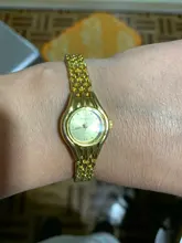 Mujer reloj de pulsera de Mujer de oro Relojes pequeño Dial cuarzo ocio reloj Popular reloj de pulsera hora Mujer damas elegante Relojes