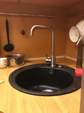 Frap de acero inoxidable grifo de cocina cepillado proceso giratoria cuenca de 360 grados de rotación agua caliente y fría mezcladoras grifo Y40107/8