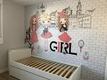3d Wallpaper Brick Photo-Background-Wall Custom-Made Beibehang White Urban Fashion Girl