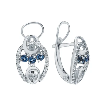 

Silver earrings with Topaz and cubic zirconia sunlight sample 925