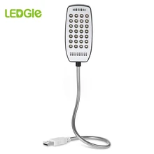 Ledgle 2 w lâmpada de leitura flexível brilhante usb 28 led luz portátil lâmpada do computador lâmpada para notebook pc portátil lote leitura luz