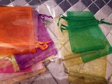 Bolsas de organza de decoración, embalaje para joyería, regalo o fiesta de boda, 7x9, 9x12, 10x15, 13x18CM, 24 colores, 50 unidades