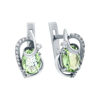 

Silver earrings with cubic zirconia sunlight sample 925