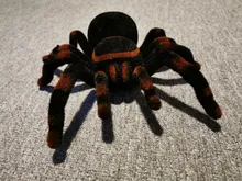 Control remoto para mascotas, simulación electrónica de tarantula, ojos brillantes, araña negra inteligente, 4 canales, broma, terrorífico, juguete para regalo