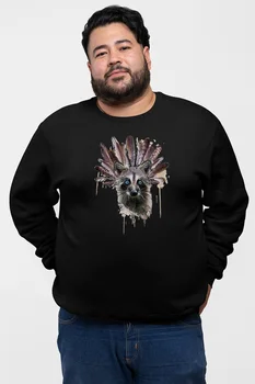 

Angemiel Wear Feathers Blue-Eyed Raccoon Black Men 'S Sweatshirt