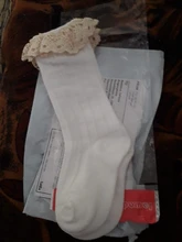 Envío gratis niños hasta la rodilla calcetines de encaje con material barato calcetines chico princesa niñas calentadores de la pierna del bebé de algodón