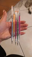 5 unids/set uñas arte pluma 2 en 1 doble termina salpican dibujo pintura Gel UV de polaco cepillo de uñas de arte puntillo herramientas