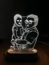 Night-Light Wooden-Base Christmas-Gift Photo-Customized Wedding DIY Holiday for USB 3D