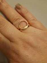 ZHOUYANG-anillo con personalidad circular para mujer, regalo de verano, Color oro rosa, todas las tallas, joyería R843 R844