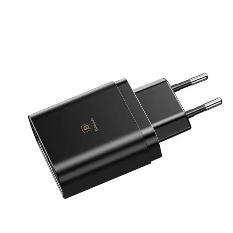 Charger Baseus USB Wall Charger 3 xusb 3.4A Mirror Lake Intelligent Digital Display CCALL-BH01(Black